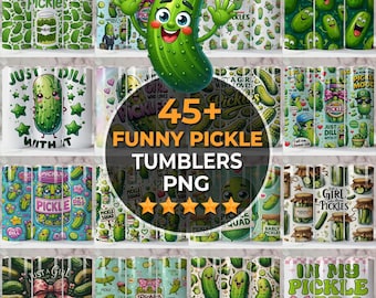 Funny Pickle Tumbler Wrap, Pickle Lover Png, Quirky Dill Humour, 20oz Skinny Tumbler, Pickles Png, Sublimation Design, Funny Pickle Clip Art