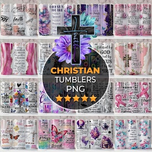 Christian Tumbler Wrap, Sublimationsdesign, Glaube Sublimation, Gott ist unsere Zuflucht & Stärke 20 Unzen Skinny Tumbler Png, Bibel Vers Wrap