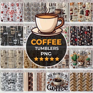 Coffee Tumbler Wrap, Coffee Tumbler Wrap Designs Bundle, 20oz Skinny Tumbler Sublimation Design, Coffee Quotes Tumbler PNG, Coffee Png, Svg