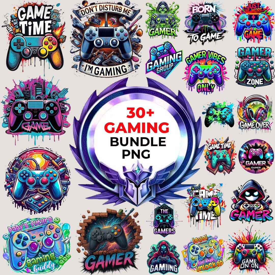 30+ Gaming Clipart Png Bundle, Gamer Shirt Png, Game Controller Png ...