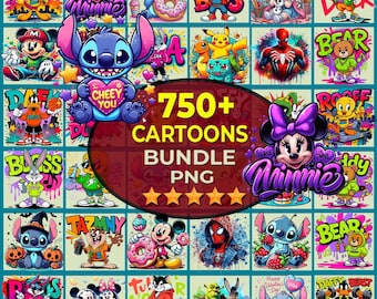 750+ Cartoons Bundle Png, Cartoon Characters, Cartoons Bundle, Cartoon Clipart, Retro Svg, Silhouette, Cut Files, Cartoon png, Cartoon Svg
