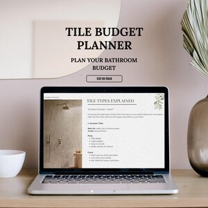 Budgetplanerare för badrumsplattor, kalkylator för renoveringskostnader (digital PDF)