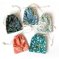 Floral Cotton Drawstring Gift Bags, Reusable Jewelry Pouch product logo
