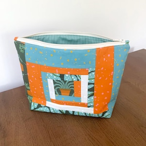 Patchwork Project Knitting BAG, Large Zipper Travel Pouch