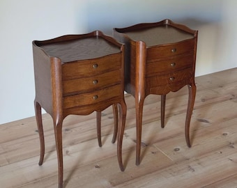 Pair of Vintage Bedside Tables, Restored Nightstands, Mid Century Style Bedroom Side Tables, Wooden Cabinets