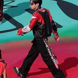 Jungkook 2026 Inspired World Cup Halftime Show Jacket Red and Black  | BTS Army Cosplay Costume