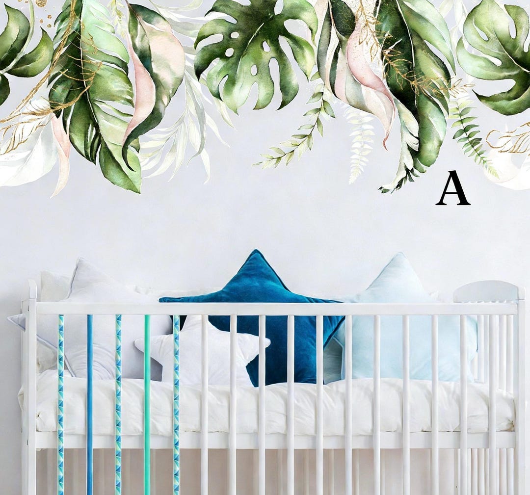 Large Plant Sticker Banana Leaves Wall Decals - Tropical Leaves Wall ...