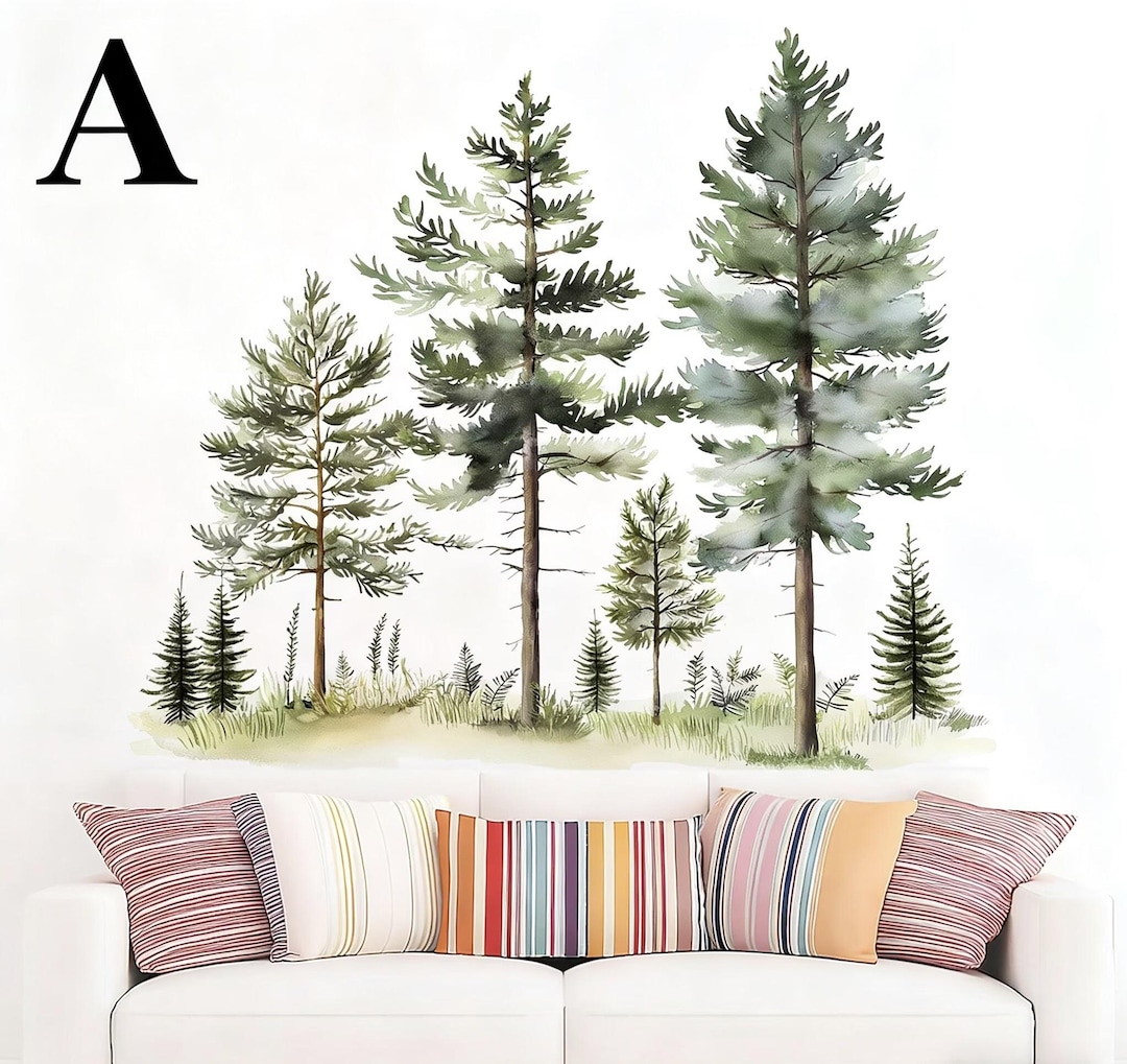 Pine Tree Wall Decals,forest Nursery, Nursery Decals, Kids Room Decals ...