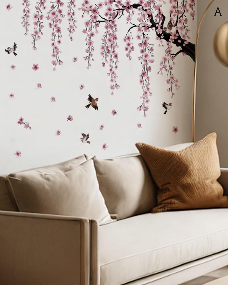 Large Purple Flower Tree Branch Wall Decals Tree Sticker Tree Wall ...