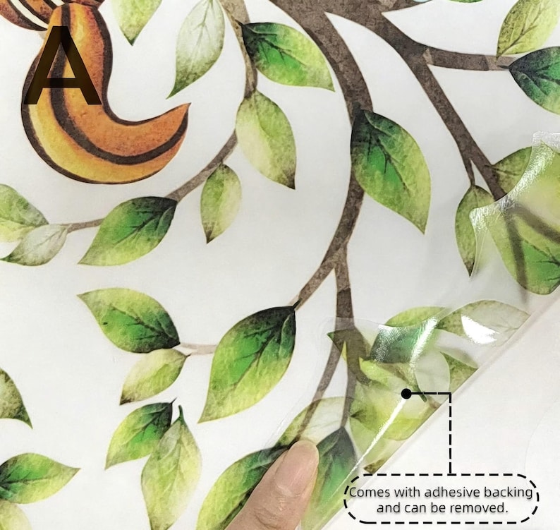 Large Hanging Vine Wall Decals Tree Branch Green Leaf Flower Birds Wall ...
