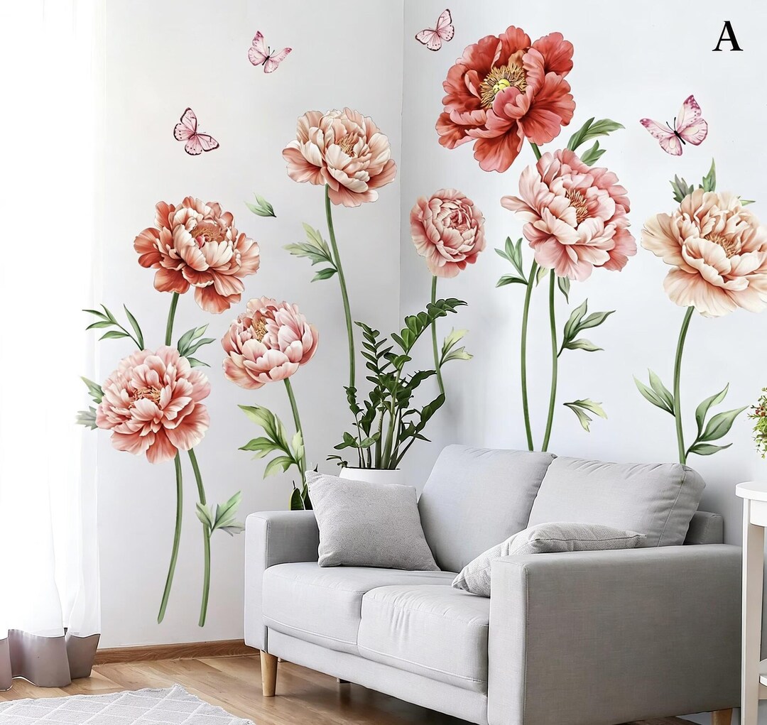 Watercolour Spring Floral Wall Decals，boho Flower WILDFLOWER Wall ...