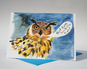 owl birthday card