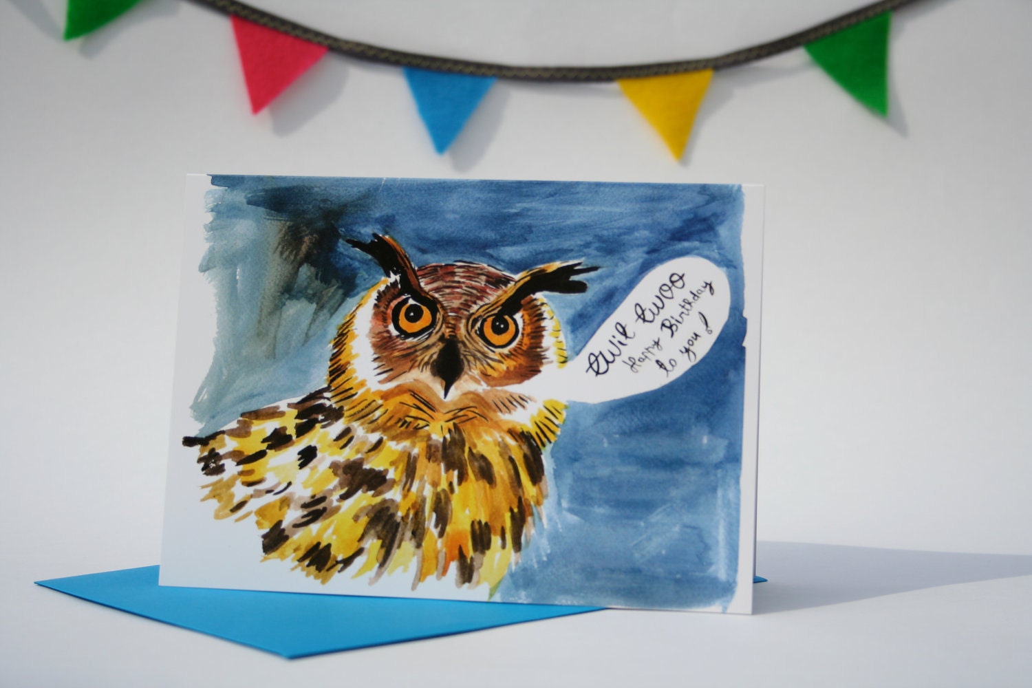 owl birthday card etsy