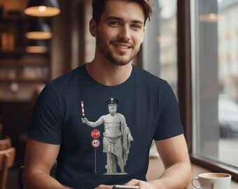 Camiseta Zeus, controlador de tráfico - Divertida camiseta de mitología griega - Estatua antigua - Camiseta de vida moderna