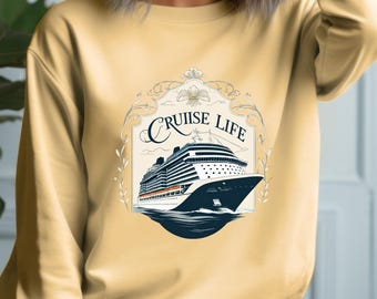 Cruise Life Sweatshirt, Floral Ocean Vacation Top