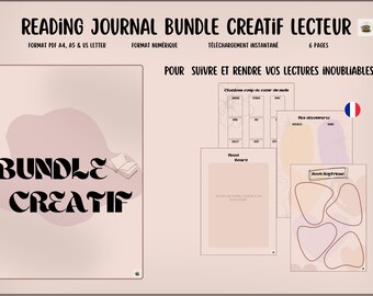 Paquete de lectura digital creativa | Diario de lectura | Registros de lectura | Rastreador de lectura imprimible | PDF descargable | Amantes de la lectura