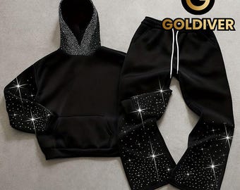 nike rhinestone hoodie and joggers
