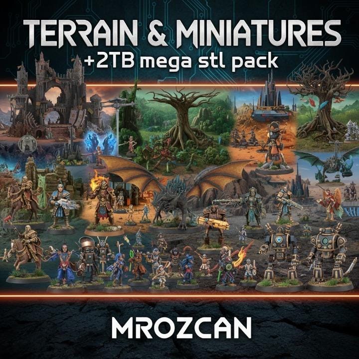 TERRAIN & MINIATURES +2TB mega stl pack
