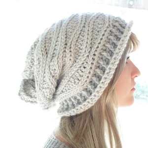 Crochet PATTERN - Cabled Wrap Slouchy Hat