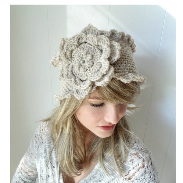 Crochet PATTERN --Victorian Rose Headband (Adult and child sizes)