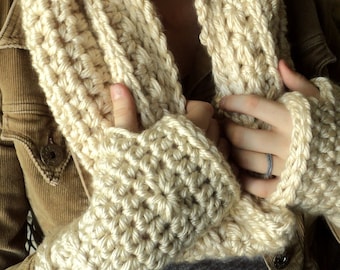 Crochet PATTERN - Crown of Stars Crochet Cowl and matching Fingerless Gloves