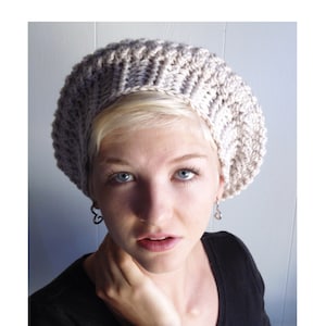 Crochet PATTERN - Paris Streets Beret - women's sizes Small and Large