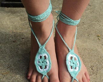 Crochet PATTERN - Star Flower Barefoot Sandals