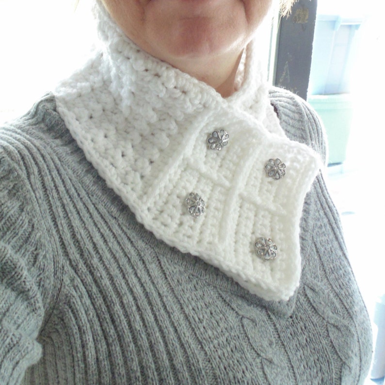 Crochet PATTERN Snow Neck Scarf Two Adult Sizes image 2