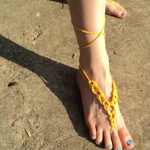 Crochet PATTERN Sungold Barefoot Sandals image 3