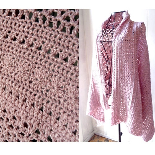 Crochet PATTERN Rose Star Lace Shawl - Etsy
