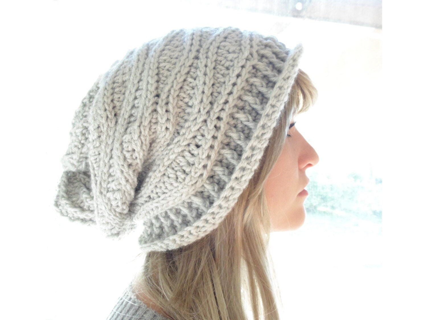 Crochet PATTERN - Cabled Wrap Slouchy Hat - Etsy