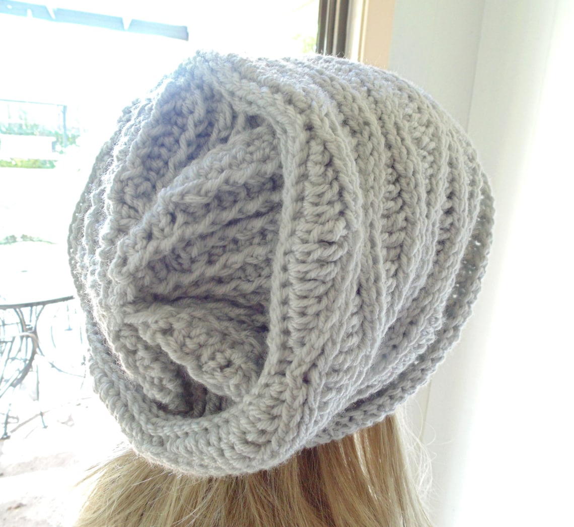 Crochet PATTERN - Cabled Wrap Slouchy Hat - Etsy