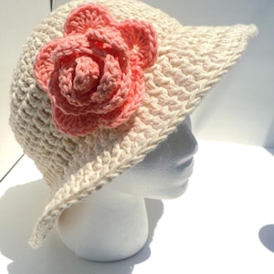Crochet PATTERN - Two Bucket Sunhats with Rose and 2 Scarves