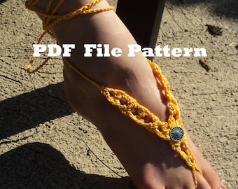 Crochet PATTERN - Sungold Barefoot Sandals