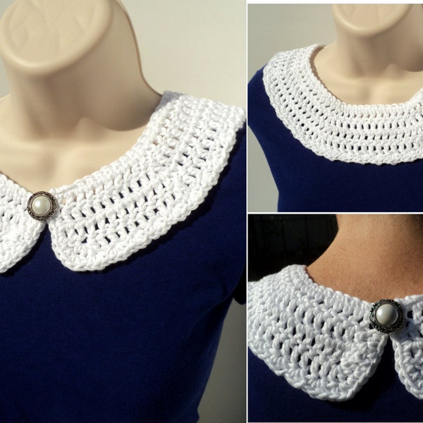 Crochet PATTERN - Reversible Detachable Crocheted Collar