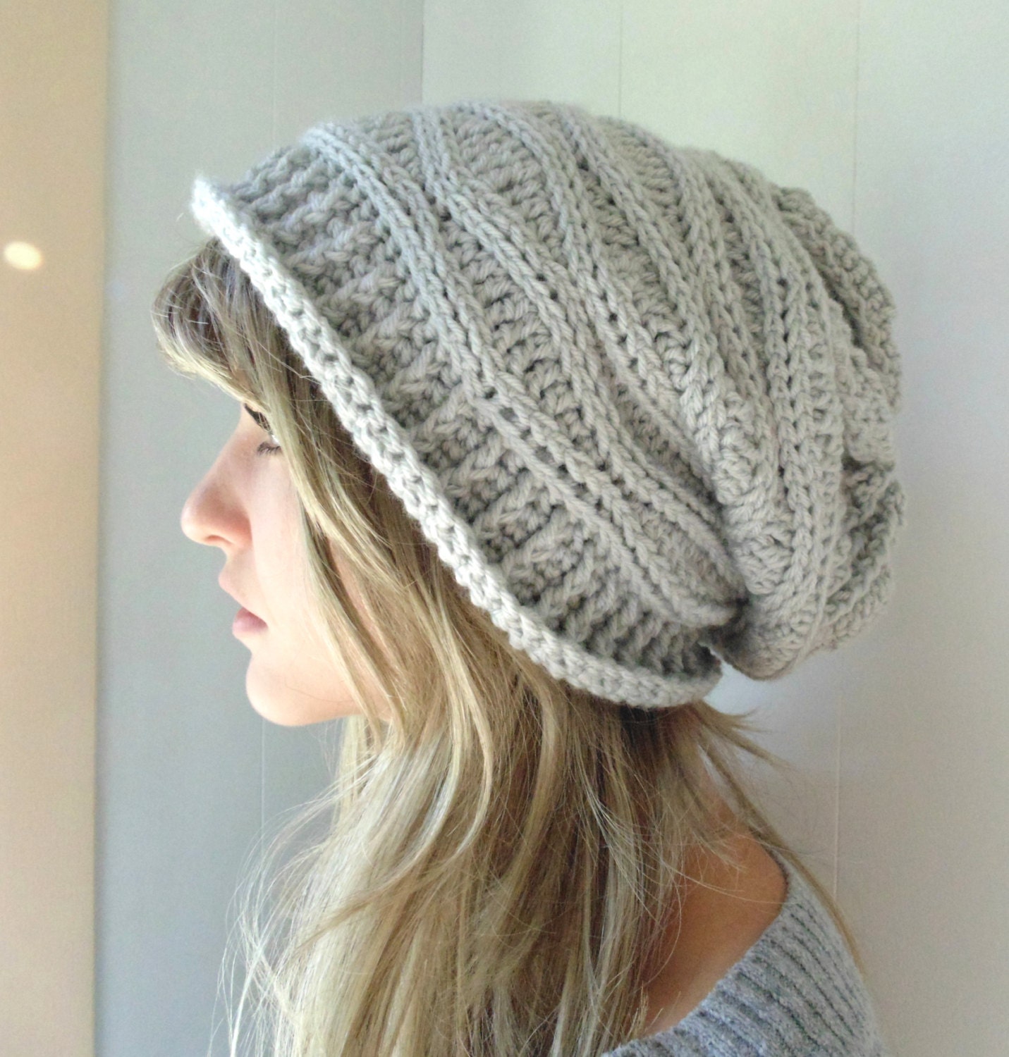 Crochet PATTERN - Cabled Wrap Slouchy Hat - Etsy