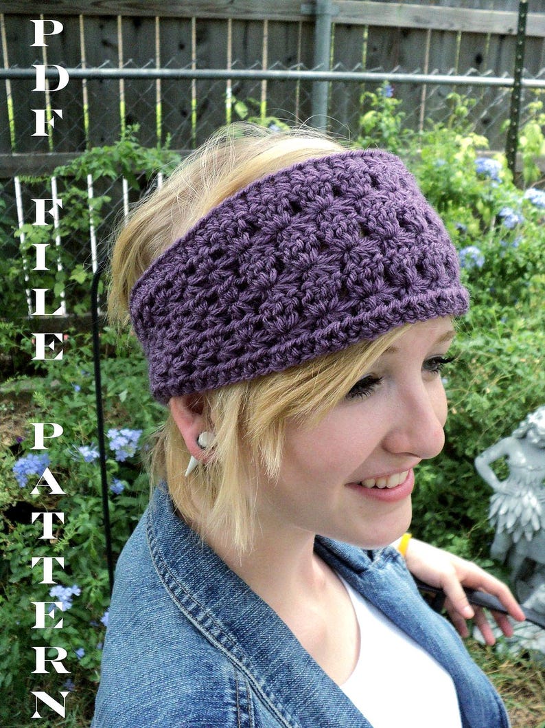 Crochet PATTERN - Star Stitch Wide Headband Pattern (Adult and Children sizes) image 2