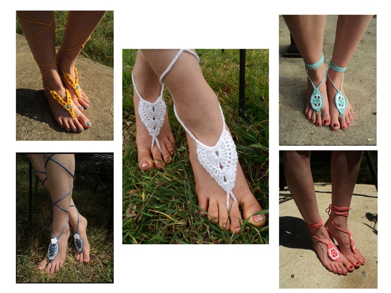 Crochet PATTERN Sungold Barefoot Sandals image 4