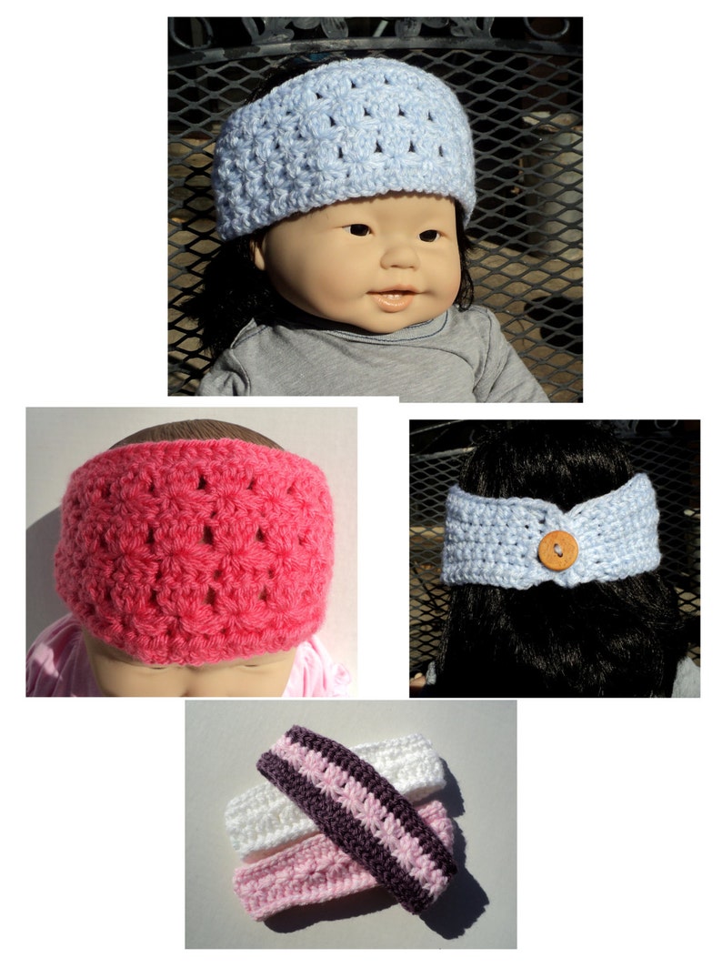 Crochet PATTERN Star Stitch Headband Adult and Children sizes image 5