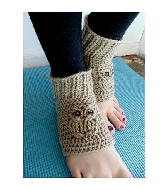 Crochet PATTERN Little Owl Yoga Socks Pilates Socks, Dance Socks