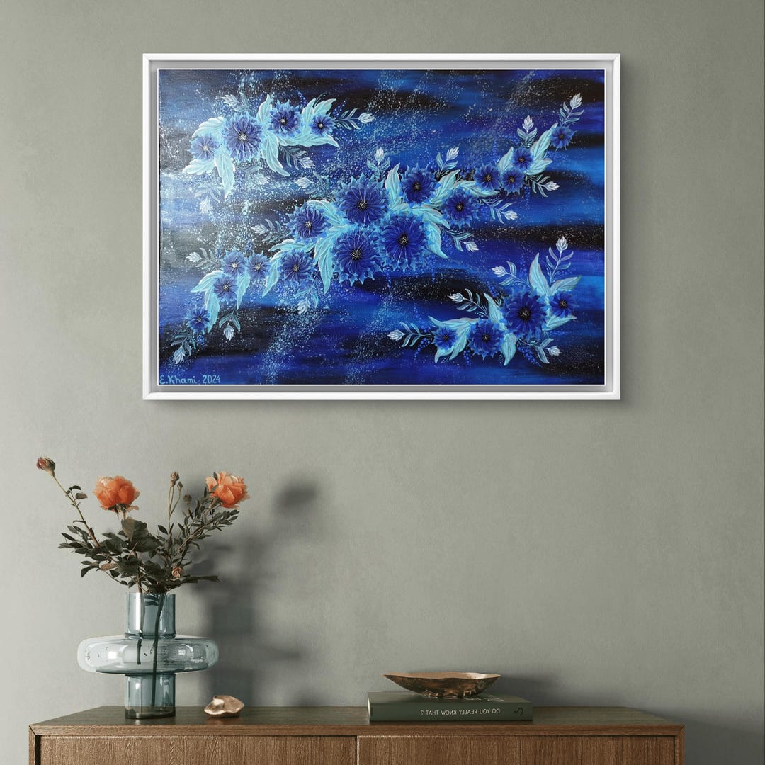 Petrykivka Painting "floral Energy of the Ocean Depths": Acrylic Floral ...