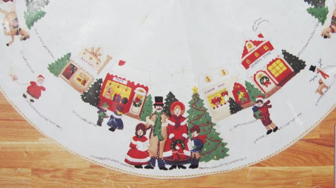Vintage Bucilla Tree Skirt Kit Dickens Christmas 43 | Etsy