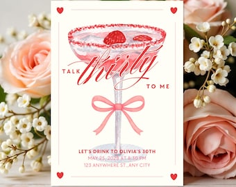 Talk Thirty To Me 30th Birthday Invite | Dirty Thirty Invitation | Printable Cocktail Party Invite for Women | Digital Download