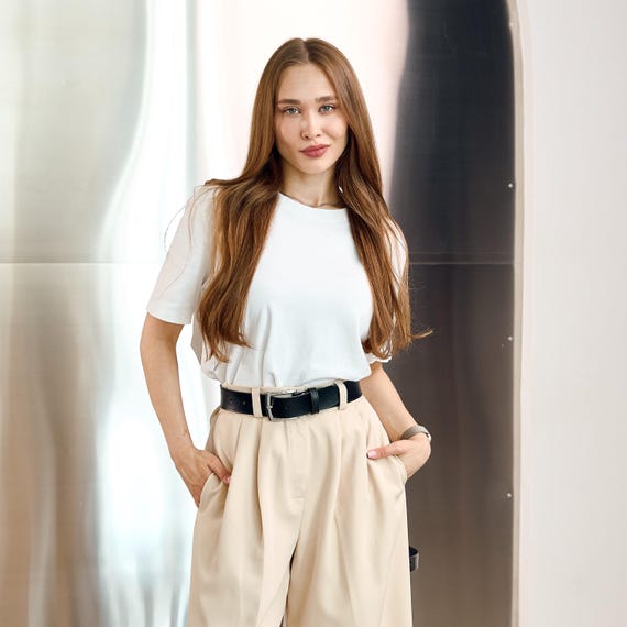 Classic leather belts for women, Genuine leather belt handmade, Minimalist waist belt, Casual belt, Belt with silver buckle, Stylish belt