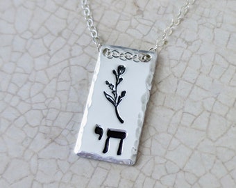 Chai Necklace | Floral Chai | Hebrew Jewelry | Jewish | Judaica | Life | Celebration | Resiliency