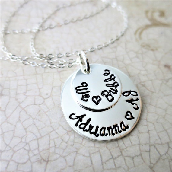 We Love Bubbie | Custom Stacked Disc Necklace | Gold Fill Discs | Script Font | Gift for Grandma | Jewish Grandmother | Custom Names