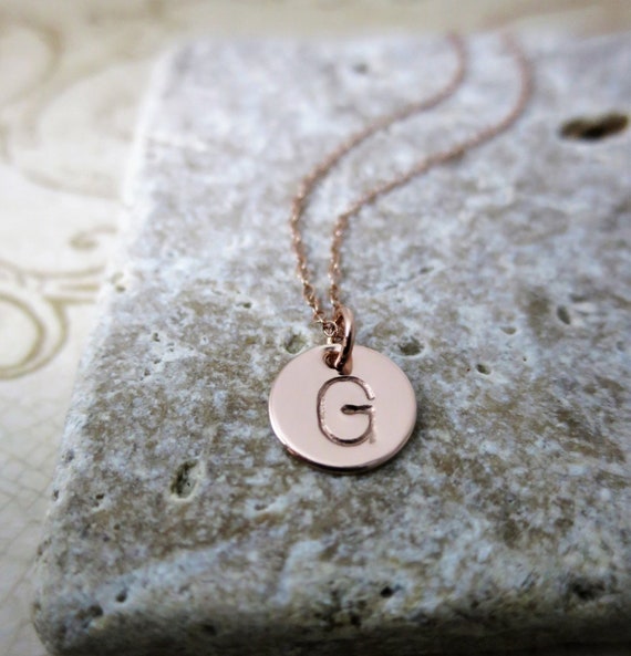 Initial Jewelry | Rose Gold Initial Necklace | Pink Gold Jewelry | Gold Fill Jewelry | Layering Necklace | Monogram Necklace | Custom Mommy