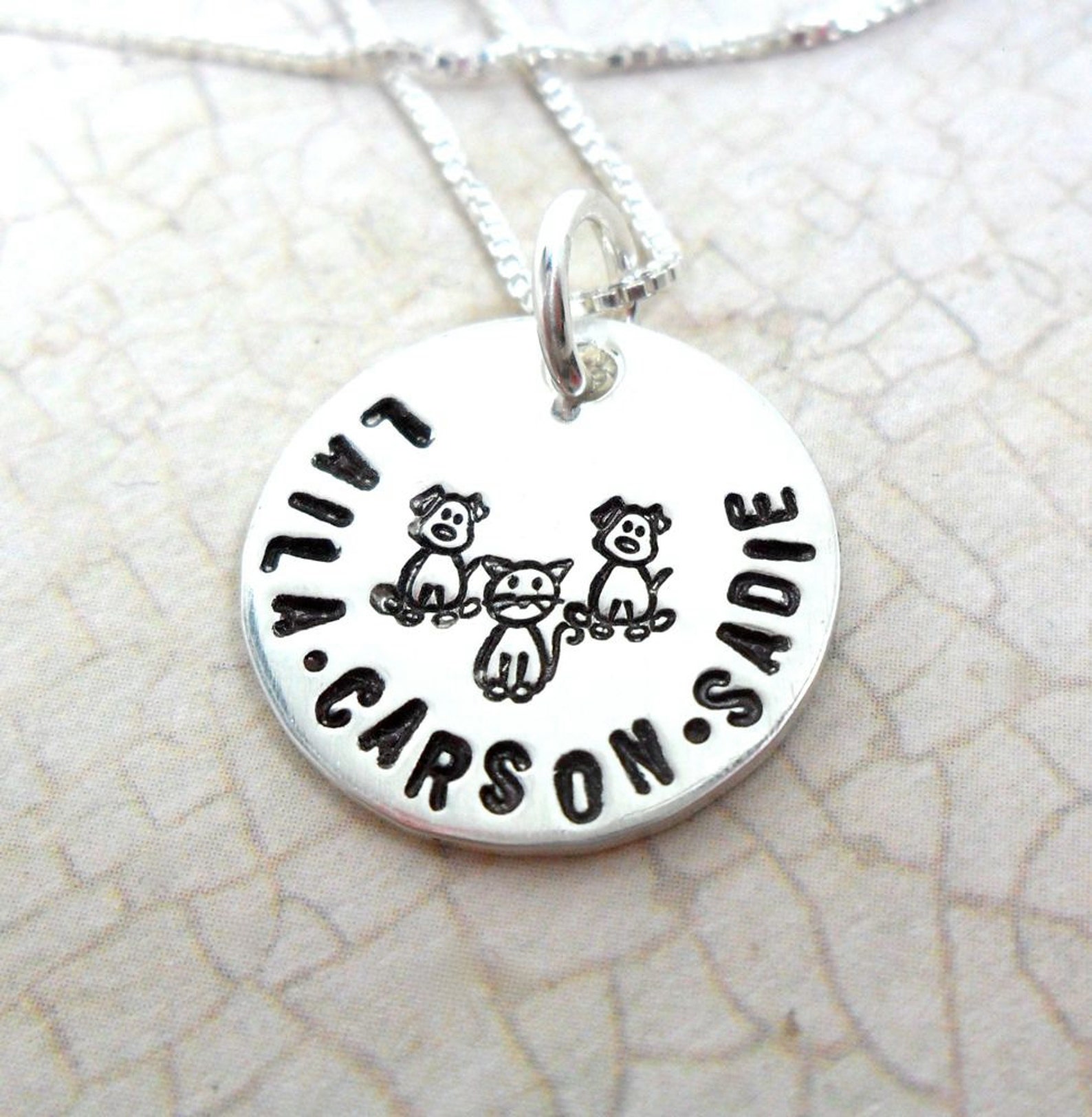 Pet Necklace Custom Pet Necklace Pet Names Personalized Etsy