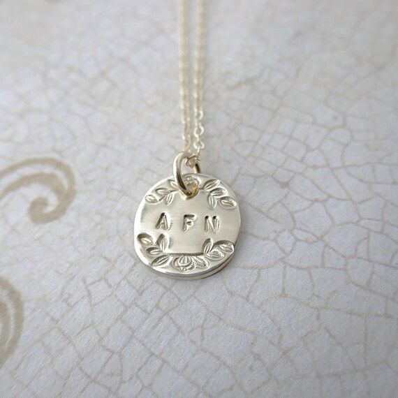 Gold Monogram Necklace | 14k Gold Filled Pendant | Magnolia | Initial Necklace | Initial Jewelry | Gold Initial Necklace