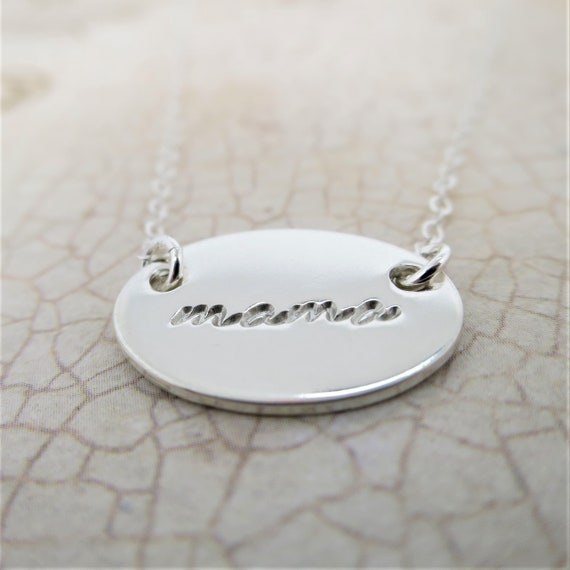 Mama Necklace | Mama Jewelry | Mommy Necklace | Mommy Jewelry | New Mom Gift | Push Present | Sterling Silver | Hand Stamped | Handmade